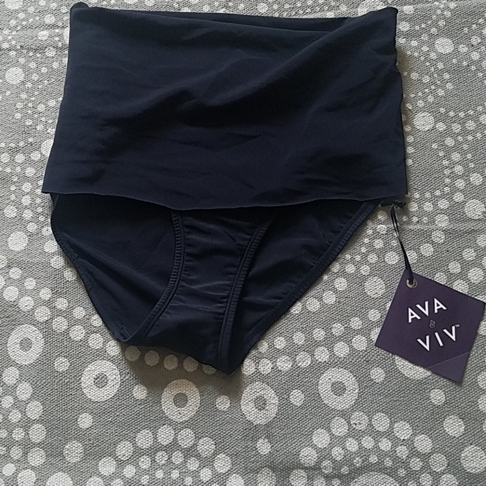 Ava & Viv NWT black fold over bikini bottom
